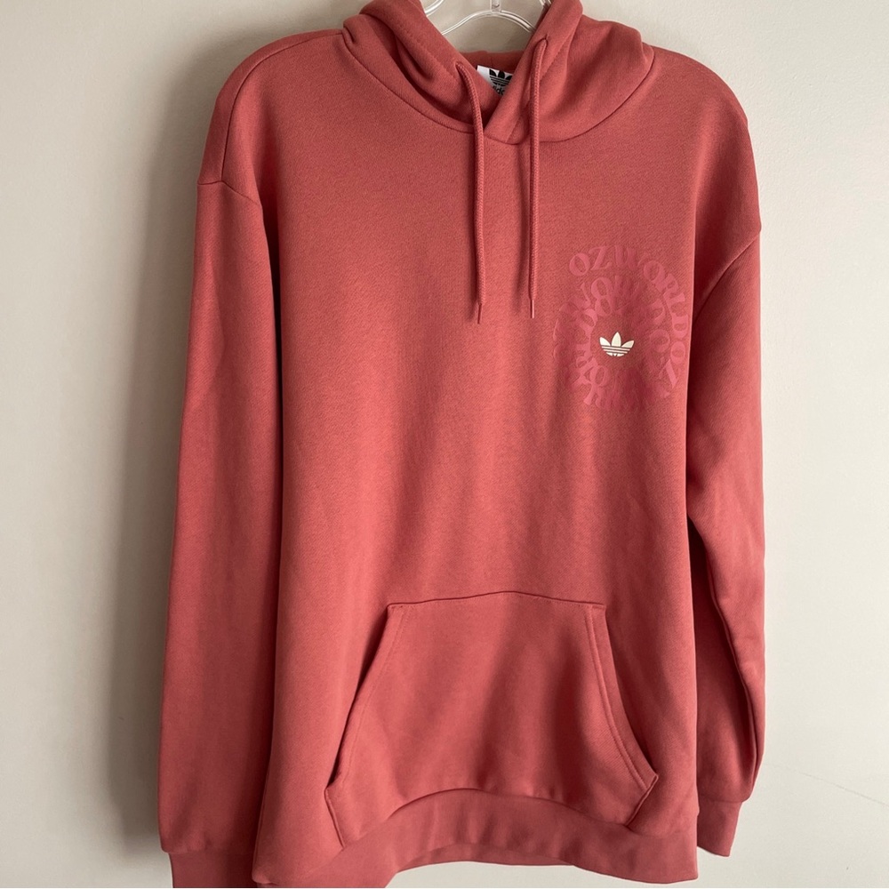 adidas Originals OZWORLD Hoodie HL9248 Mens Small NWOT 2022 Coral Rose Pink New